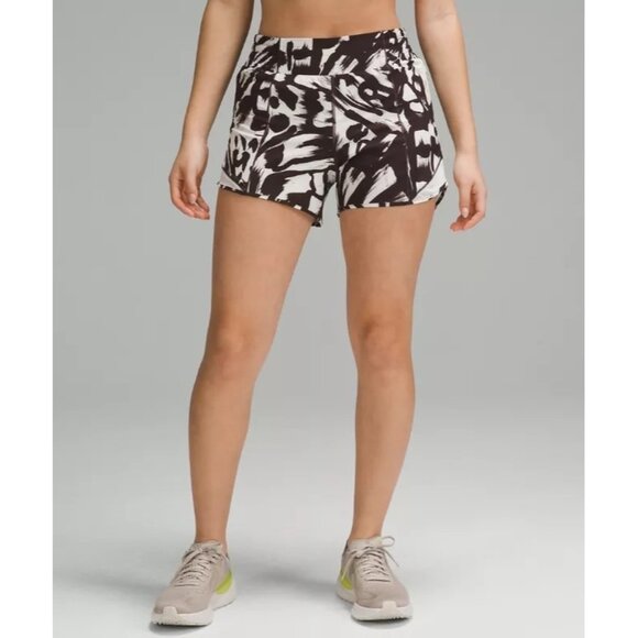 NWT Lululemon Hotty Hot HR Short 4" Monarch Bloom Bone Espresso/Bone Size : 6 - Picture 8 of 8